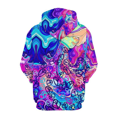 Hippie The Magic Potion Filled With Peace Colorful All Over Print 3D Hoodie For Men And Women, Hippie Gifts, Hippie Hoodie, Hippie Clothes