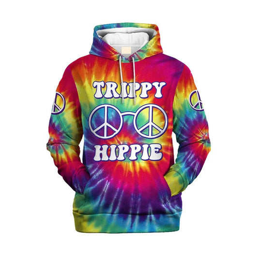 Hippie Trippy Peace Sign Steering Wheel All Over Print 3D Hoodie For Men And Women, Hippie Gifts, Hippie Hoodie, Hippie Clothes
