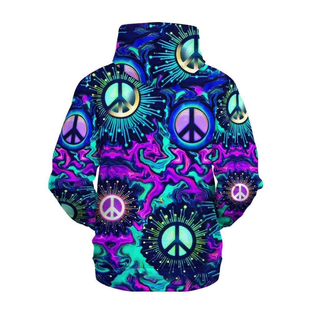 Hippie Virus Shaped Peace Sign All Over Print 3D Hoodie For Men And Women, Hippie Gifts, Hippie Hoodie, Hippie Clothes