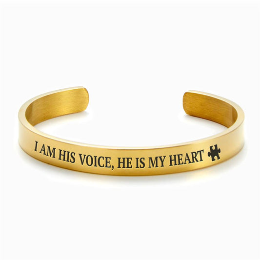 I Am His Voice, He Is my Heart External Personalized Cuff Bracelet, Christian Bracelet For Women, Bible Jewelry, Inspirational Gifts