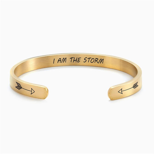 I Am The Storm Personalized Cuff Bracelet, Christian Bracelet For Women, Bible Jewelry, Mother's Day Jewelry
