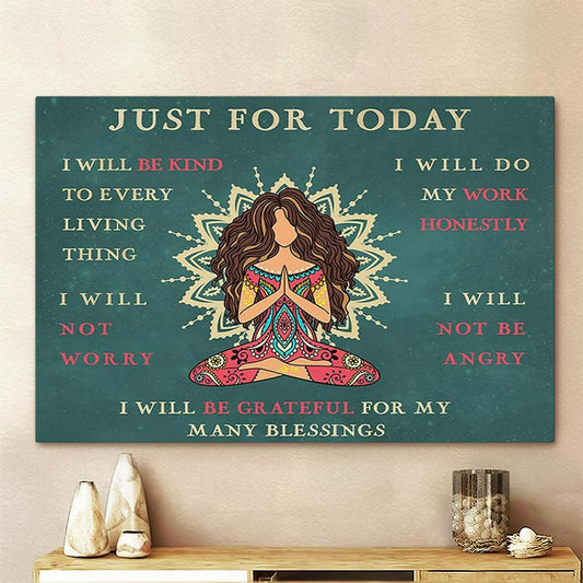 I Will Be Grateful For My Many Blessing Hippie Boho Canvas Prints -Encouragement Gifts for Women