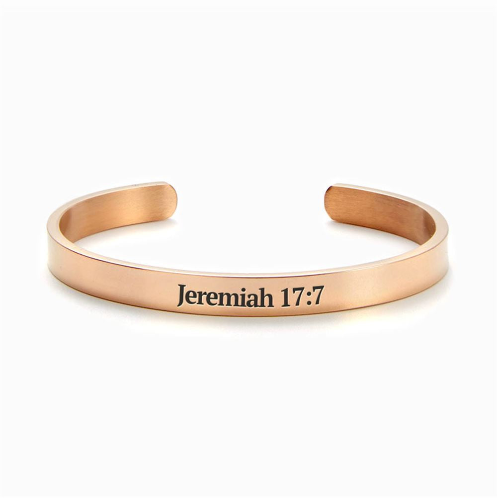 Jeremiah 177 Blessed Cuff Bracelet, Christian Bracelet For Women, Bible Jewelry, Inspirational Gifts