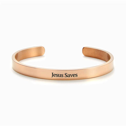 Jesus Saves Personalizable Cuff Bracelet, Christian Bracelet For Women, Bible Jewelry, Inspirational Gifts