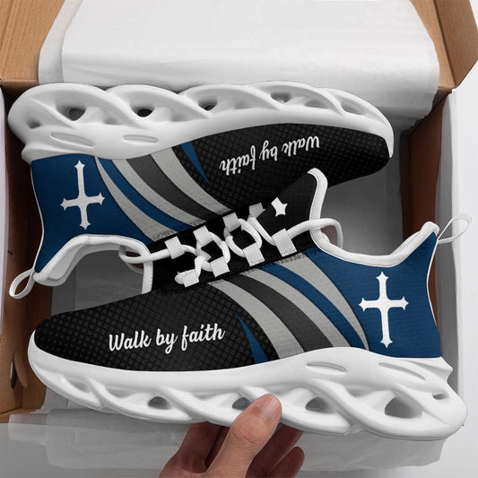 Jesus Walk By Faith Running Black Shoes Max Soul Shoes, Christian Soul Shoes, Jesus Running Shoes, Fashion Shoes
