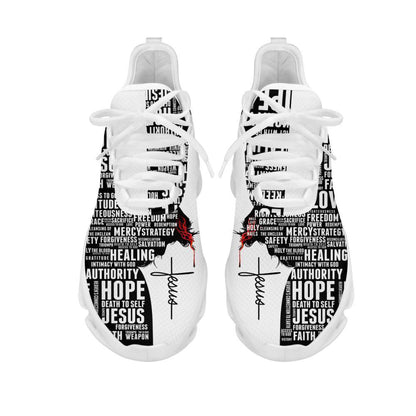 Jesus White Black Running Sneakers Max Soul Shoes, Christian Soul Shoes, Jesus Running Shoes, Fashion Shoes
