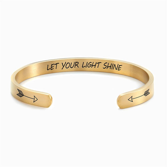 Let Your Light Shine Personalized Cuff Bracelet, Christian Bracelet For Women, Bible Jewelry, Mother's Day Jewelry