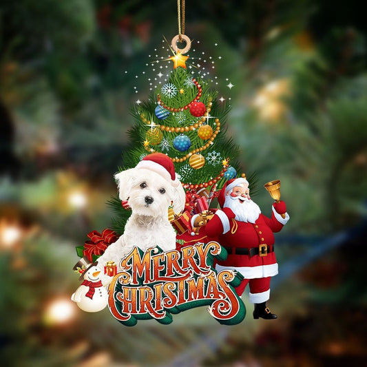 Maltes Christmas Tree&Dog Hanging Ornament, Christmas Tree Decoration, Car Ornament Accessories, Christmas Ornaments 2023