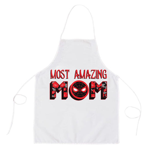 Marvel Mothers Day Spiderman Most Amazing Mom Apron, Mother's Day Apron, Funny Cooking Apron For Mom