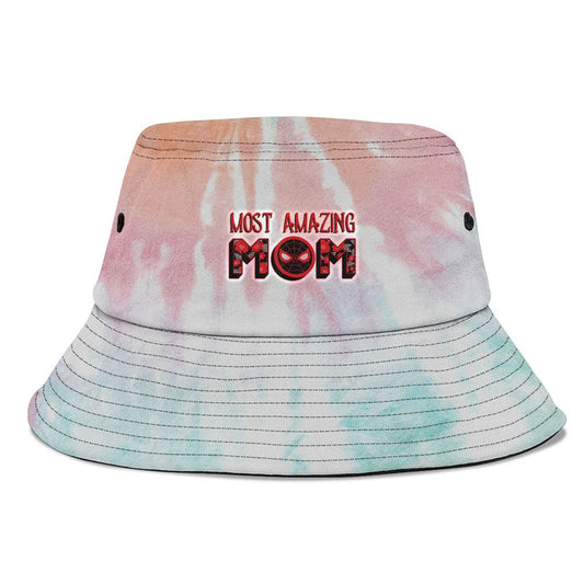 Marvel Mothers Day Spiderman Most Amazing Mom Bucket Hat, Mother's Day Bucket Hat, Mother's Day Gift, Sun Protection Hat For Women