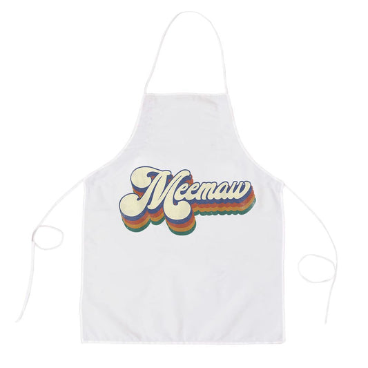 Meemaw Gifts For Grandma Retro Vintage Mothers Day Meemaw Apron, Mother's Day Apron, Funny Cooking Apron For Mom