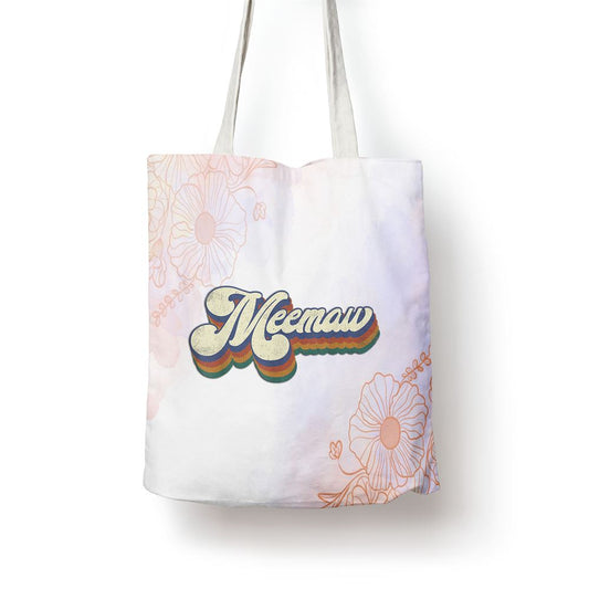 Meemaw Gifts For Grandma Retro Vintage Mothers Day Meemaw Tote Bag, Mother's Day Tote Bag, Mother's Day Gift, Shopping Bag For Women