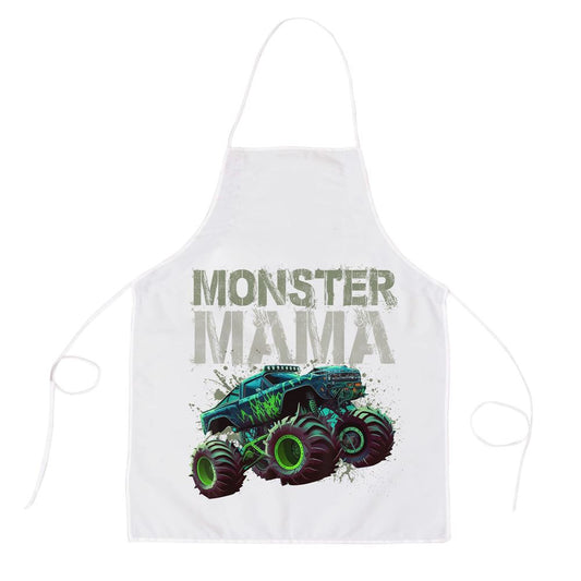 Monster Truck Mama Family Matching Monster Truck Lovers Apron, Mother's Day Apron, Funny Cooking Apron For Mom