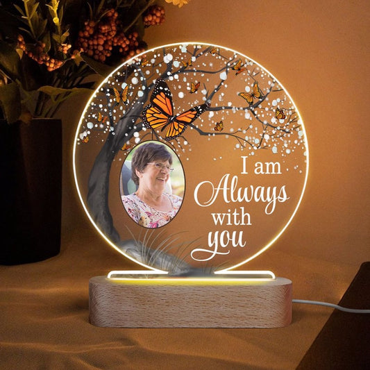 Mother's Day Led Night Light, Cardinal, Butterfly, Hummingbird, Always With You Memorial, Custom Photo, Personalized Night Light