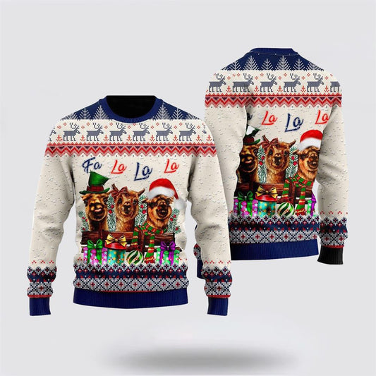 Naughty Llama Fa La La La  Ugly Christmas Sweater For Men And Women, Farm Ugly Sweater, Christmas Fashion Winter