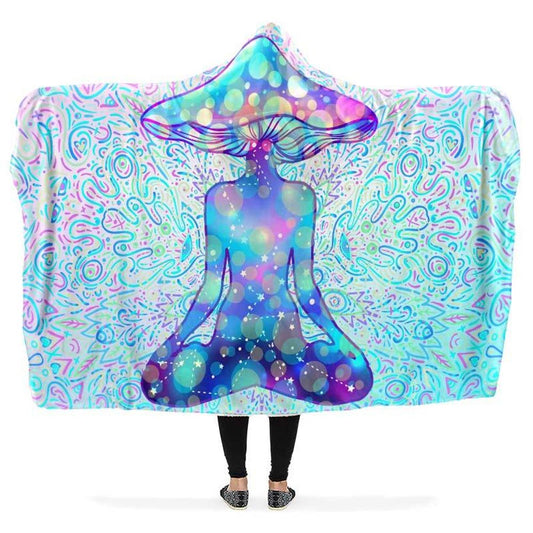 Pastel Meditation Hooded Blanket, Hippie Hooded Blanket, In Style Mandala, Hippie, Cozy Vibes, Mandala Gift