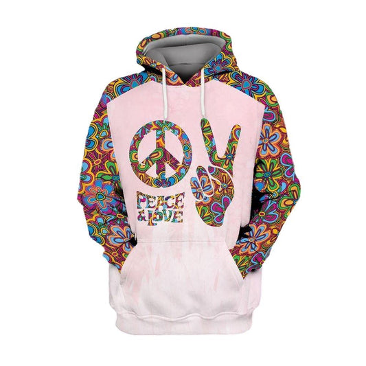 Peace Love Hippie All Over Print 3D Hoodie For Men And Women, Hippie Gifts, Hippie Hoodie, Hippie Clothes
