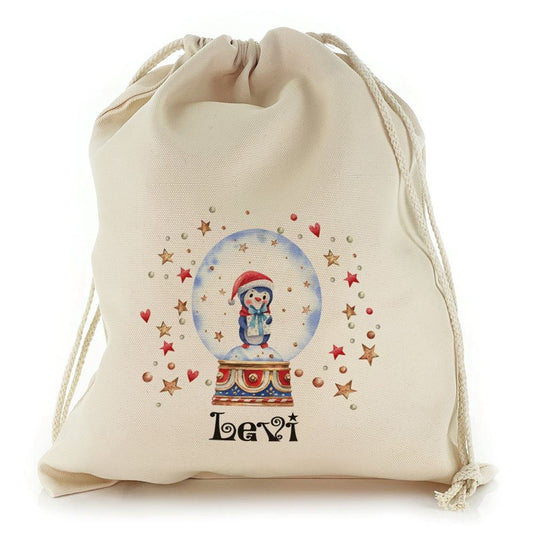 Penguin Hearts Snow Globe Christmas Sack, Christmas Bag Gift, Christmas Tree Decoration Ideas, Christmas Gift 2023