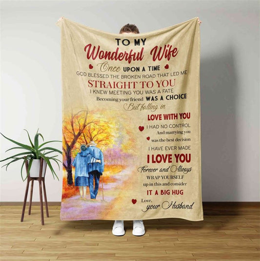 Personalized Happy Wedding Anniversary Throw Blanket To My Wife Gifts For Her Valentine's Day, Valentine Blanket