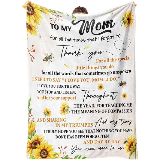 Personalized Mom Throw Blankets for Mom from Daughter Son Mom Gifts on Mother's Day Valentine's Day, Valentine Blanket