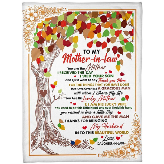 Personalized To My Mother-In-Law Blanket Colorful Tree For The Things You Have Done Blanket, Mother's Day Blanket, Mom Blanket