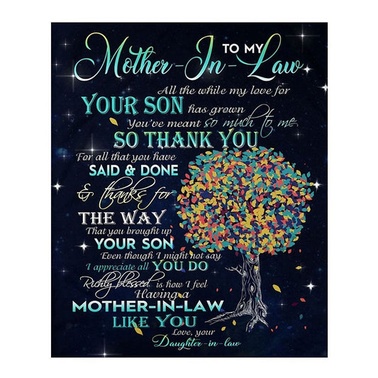 Personalized To My Mother-In-Law Blanket Thank You For All That You Have Said & Done Blanket, Mother's Day Blanket, Mom Blanket