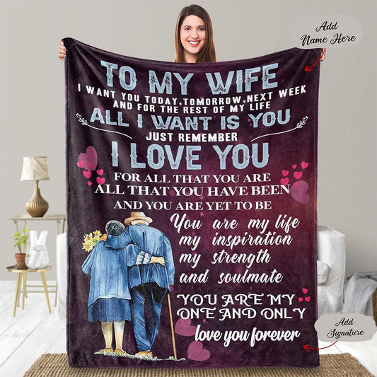 Personalized To My Wife Blanket From Husband, You Are My One And Only Blanket On Wedding Anniversary Valentine, Valentine Blanket