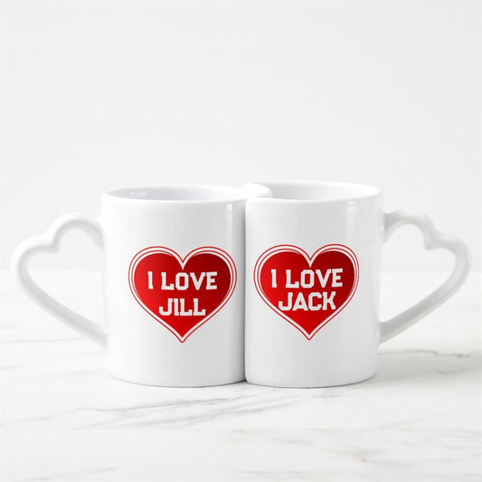 Personalized Valentine Lovers Relationship Hearts Coffee Heart shaped Mug Set, Coffee Mugs For Couples, Valentine Mugs, Valentine Gift