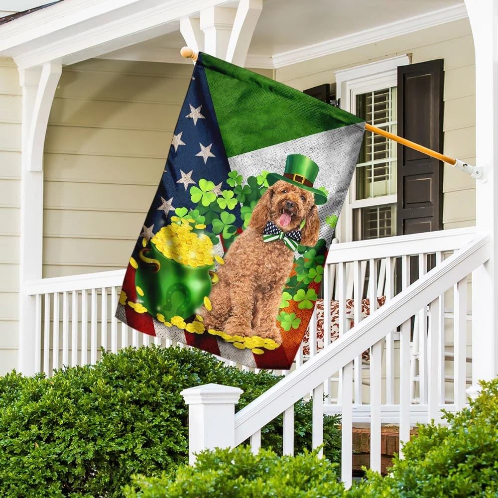 Poodle House Flag, St Patrick's Day Garden Flag, St Patrick's Day Flag