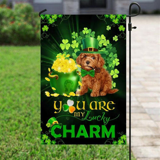 Poodle You Are My Lucky Charm Irish Saint Patrick’S Day Garden Flag, St Patrick's Day Garden Flag, St Patrick's Day Flag