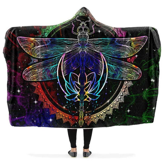 Powerful Dragonfly Hooded Blanket, Hippie Hooded Blanket, In Style Mandala, Hippie, Cozy Vibes, Mandala Gift