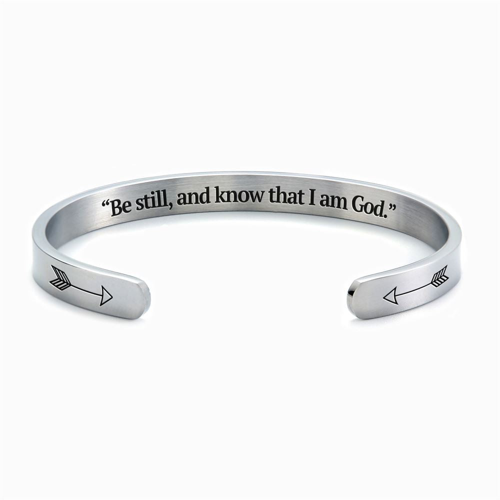 Psalm 4610 Be Still Cuff Bracelet, Christian Bracelet For Women, Bible Jewelry, Inspirational Gifts