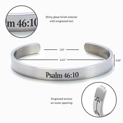Psalm 4610 Be Still Cuff Bracelet, Christian Bracelet For Women, Bible Jewelry, Inspirational Gifts