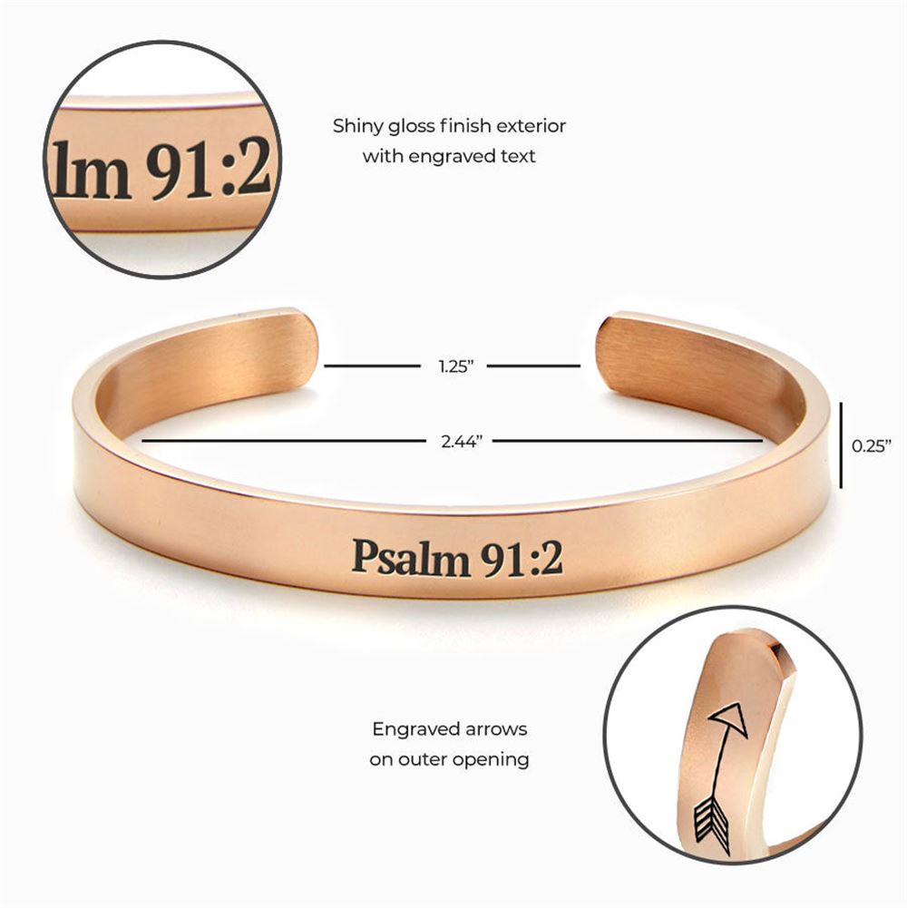Psalm 912 Cuff Bracelet, Christian Bracelet For Women, Bible Jewelry, Inspirational Gifts