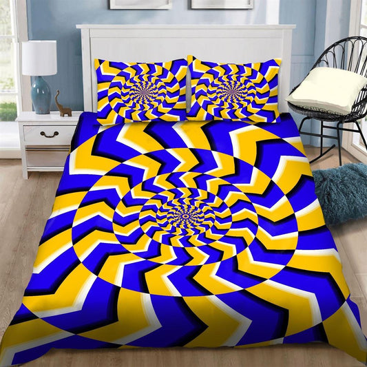 Psychedelic Circle Hippie Quilt Bedding Set, Boho Bedding Set, Soft Comfortable Quilt, Hippie Home Decor