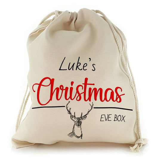 Red Reindeer Christmas Eve Christmas Sack, Christmas Bag Gift, Christmas Tree Decoration Ideas, Christmas Gift 2023