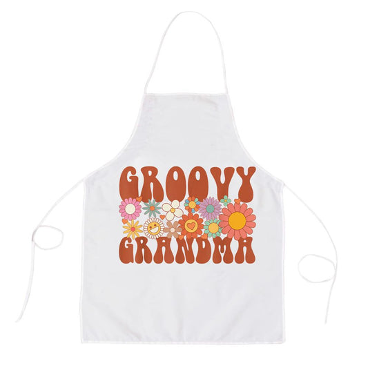 Retro Groovy Grandma Matching Family Party Mothers Day Apron, Mother's Day Apron, Funny Cooking Apron For Mom