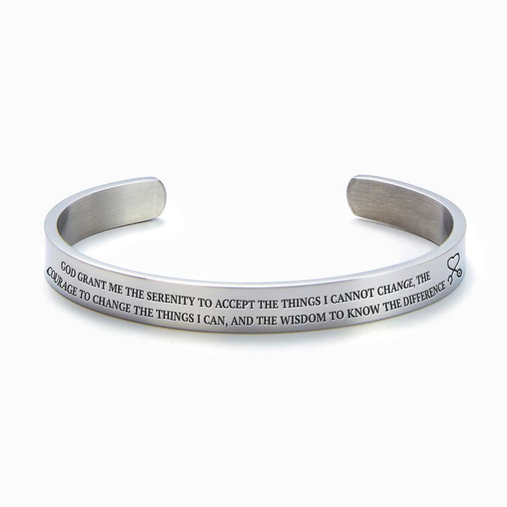 Serenity Prayer Personalized Cuff Bracelet, Christian Bracelet For Women, Bible Jewelry, Inspirational Gifts