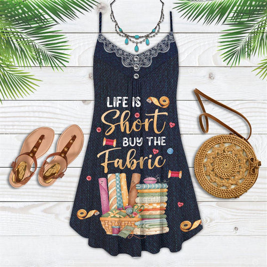 Sewing Life Is Short Buy The Fabric Spaghetti Strap Summer Dress For Women On Beach Vacation, Hippie Dress, Hippie Beach Outfit