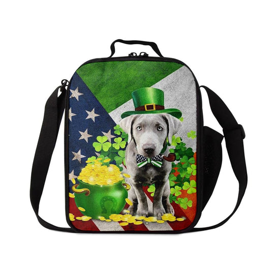 Silver Labrador Lunch Bag, St Patrick's Day Lunch Box, St Patrick's Day Gift