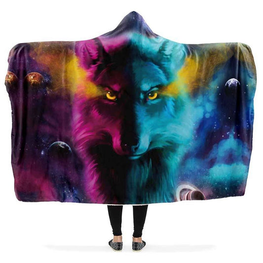 Spiritual Wolf Hooded Blanket, Hippie Hooded Blanket, In Style Mandala, Hippie, Cozy Vibes, Mandala Gift