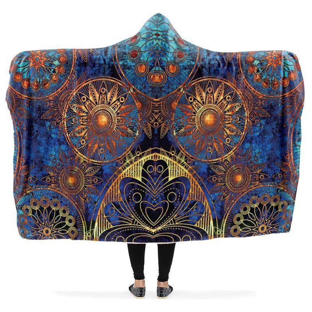 Splendid Bohemian Hooded Blanket, Hippie Hooded Blanket, In Style Mandala, Hippie, Cozy Vibes, Mandala Gift