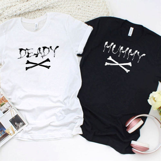 Spooky Mommy & Daddy Matching Outfits For Couples, Couple T Shirts, Valentine T-Shirt, Valentine Day Gift