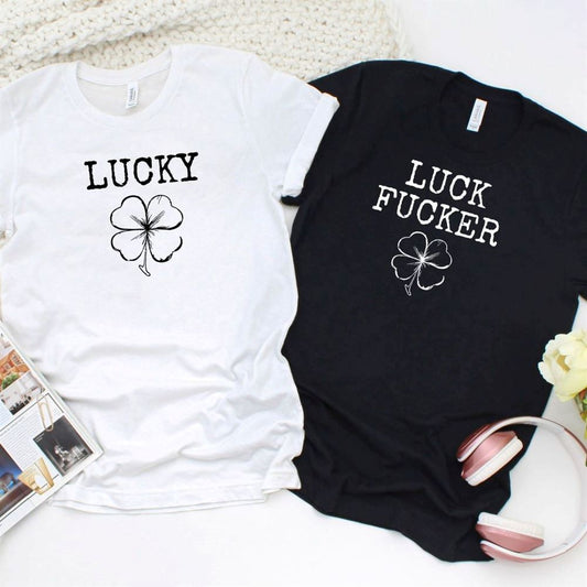 St. Patrick'S Day Lucky Duo Matching Outfits For Couples, Couple T Shirts, Valentine T-Shirt, Valentine Day Gift