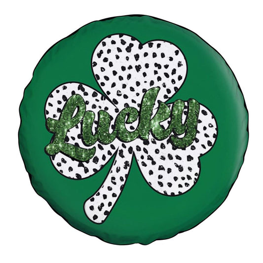 St Patrick Day, Clover, Lucky Clover, Faux Sequins Patricks Day Car Tire Cover, St Patrick's Day Car Tire Cover, Shamrock Spare Tire Cover Wrangler