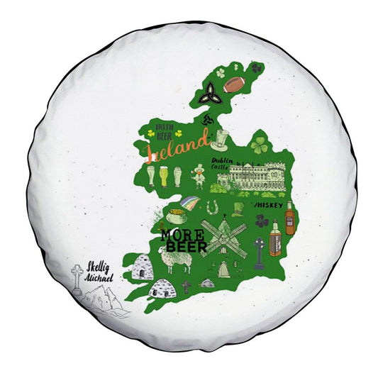 St Patrick Day Irish Map More Beer Car Tire Cover, St Patrick's Day Car Tire Cover, Shamrock Spare Tire Cover Wrangler