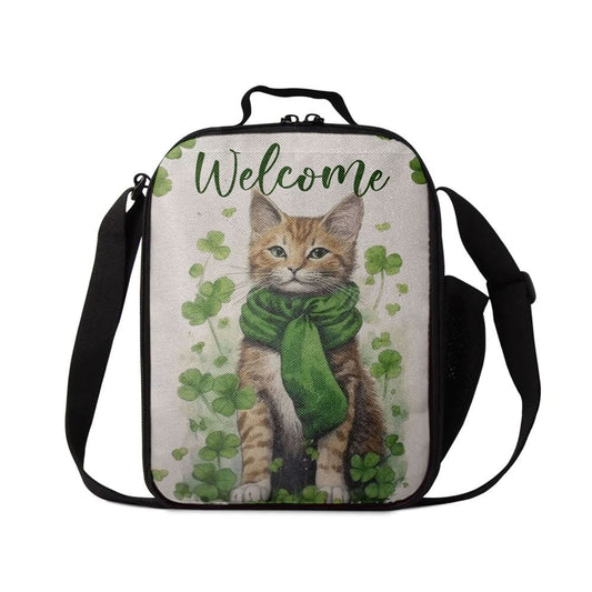 St Patrick's Day Cat Lunch Bag, Stay Here, St Patrick's Day Lunch Box, St Patrick's Day Gift