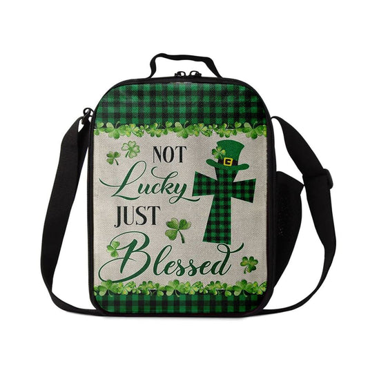 St Patrick's Day Irish Shamrock Clover Lunch Bag Not Lucky Just Blessed Lunch Bag, St Patrick's Day Lunch Box, St Patrick's Day Gift