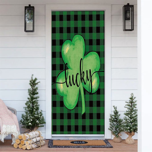 St Patrick's Day Lucky Shamrock Clover Door Cover, St Patrick's Day Door Cover, St Patrick's Day Door Decor, Irish Decor