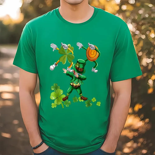 St Patricks Day Dabbing-Leprechaun Mask Shamrock T-Shirt, St Patrick's Day T shirt, St Paddys Day T Shirt, Shamrock Tee